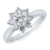 Diamond Ring Round Diamond Flower Ring in 14k White Gold - リング - $4,539.99  ~ ¥510,968