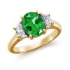 The Moon Ring Emerald Ring Created Emerald Ring - Obroči - $519.99  ~ 446.61€