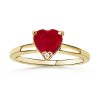 Heart Ruby and Diamond Ring in 14 k Yellow Gold - Aneis - $1,059.99  ~ 910.41€
