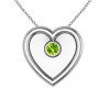 Round Peridot Heart Pendant in 14k White Gold - Necklaces - $439.99 