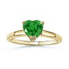 Heart Created Emerald and Simulated Diamond Ring - Rings - $459.99 