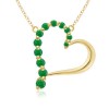 Round Emerald Heart Journey Pendant in 14K Yellow Gold - Necklaces - $599.99  ~ £456.00