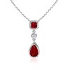 Pear Ruby Diamond Dangling Pendant Ruby Pendant - Necklaces - $4,619.99 