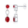 Oval Round Ruby and Diamond Earrings Studs - Kolczyki - $1,259.99  ~ 1,082.19€