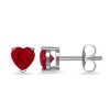 Heart Ruby Solitaire Studs in 14k White Gold - Jewelry - $909.99 