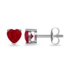 Heart Ruby Solitaire Studs in 14k White Gold - Biżuteria - $909.99  ~ 781.58€