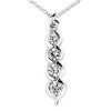 Round Diamond Line Journey Pendant in 14k White Gold - Necklaces - $839.99 
