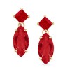 Marquise and Square Ruby Dangling Earrings - Earrings - $1,469.99 