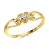 Round Diamond Heart Ring in 10k Yellow Gold - Rings - $159.99 