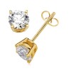 Round Diamond 4 Prong Basket Diamond Studs Earrings in 14K Yellow Gold SEY0700D - Earrings - $5,709.00 