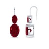 Oval Garnet Dangle Earrings Garnet Earrings - Uhani - $709.99  ~ 609.80€