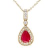 Ruby Pendant Pear Ruby and Diamond Pendant Necklace - Necklaces - $1,139.99  ~ £866.40