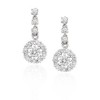 Round Diamond Floral Earrings in Sterling Silver - Earrings - $519.99 