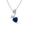 Heart Sapphire and Round Diamond Twisted Pendant - Halsketten - $669.99  ~ 575.44€
