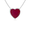 Heart Ruby Solitaire Pendant Necklace Ruby Pendant - Necklaces - $359.99 