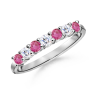 The Classic Seven Stone Ring Pink Sapphire Ring - Obroči - $659.99  ~ 566.86€
