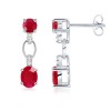 Oval Round Ruby and Diamond Earrings - Earrings - $759.99 