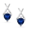 Trillion Sapphire Cross Earrings - Kolczyki - $759.99  ~ 652.74€