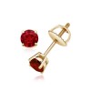 Round Ruby Studs in 14K Yellow Gold Ruby Earrings - Kolczyki - $719.99  ~ 618.39€