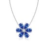 Pear Tanzanite and Diamond Flower Pendant in White Gold 14K - Necklaces - $949.99 