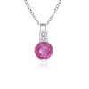 Round Pink Sapphire and Diamond Pendant in 14K White Gold - Collane - $469.99  ~ 403.67€