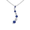 Round Sapphire and Diamond Curved Journey Pendant - Naszyjniki - $679.99  ~ 584.03€
