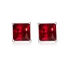 Square Ruby Studs in 14K White Gold Ruby Earrings - Kolczyki - $689.99  ~ 592.62€