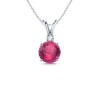 Round Pink tourmaline and Diamond V Bale Pendant - Necklaces - $419.99 