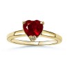 Heart Ruby and Diamond Ring in 14k Yellow Gold - リング - $2,559.99  ~ ¥288,123
