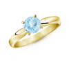 The Classic Solitaire Ring Aquamarine Ring - Rings - $609.99 