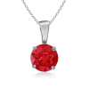 Round Ruby Solitaire Pendant Necklace - Ogrlice - $1,519.99  ~ 9.655,85kn