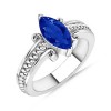 Marquise Sapphire Antique Style Ring - Rings - $1,929.99 
