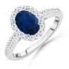 The Halo Ring Sapphire Ring - Rings - $1,169.99 