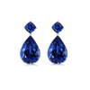 Cushion Pear Created Sapphire Dangling Earrings - Earrings - $979.99 