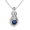 Round Sapphire Infinity Knot Pendant - Colares - $979.99  ~ 841.70€