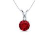 Round Ruby V-Bale Pendant Ruby Pendant - Necklaces - $2,869.99 