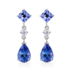 Pear Square Tanzanite Diamond Dangle Earrings - Brincos - $1,049.99  ~ 901.82€