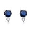Round Sapphire and Diamond Earrings in White Gold 14K - Orecchine - $1,229.99  ~ 1,056.42€
