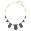 HOUSE OF HARLOW Station Necklace in Sapphire Blue Sting Ray Leather - Necklaces - $75.00 