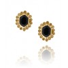 MELINDA MARIA Alex Stud Gold Earring in Black Onyx - 戒指 - $74.00  ~ ¥495.82