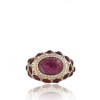 KENNETH JAY LANE Gold with Rhinestones and Flawed Amethyst Ring - Anelli - $149.00  ~ 127.97€