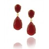 KENNETH JAY LANE Gold and Red Opal Tear Drop Earrings - Earrings - $159.00 