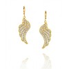 KENNETH JAY LANE Gold and Crystal Wing Earrings - Earrings - $110.00 