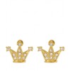 LISA FREEDE Small Crown Huggie Earrings in Gold - Earrings - $55.00 