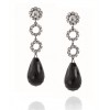 KENNETH JAY LANE Crystal and Faceted Jet Tear Drop Earrings - イヤリング - $89.00  ~ ¥10,017