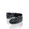 MELINDA MARIA Feather Wrap Around Cuff in Black Oxidized Silver with White Diamond Crystal - Jewelry - $269.00 