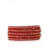 CHAN LUU Custom Rose Gold Nugget Wrap Bracelet on Rust Leather - Bracelets - $239.00 