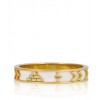 HOUSE OF HARLOW Gold Aztec Bangle in White Leather - Narukvice - $80.00  ~ 68.71€