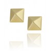 LISA FREEDE Large Solid Gold Plate Pyramid Stud Earring - Pierścionki - $53.00  ~ 45.52€