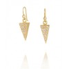 MELINDA MARIA Single Pyramid Drop Pave Earring in Gold with White Diamonds CZs - Obroči - $119.00  ~ 102.21€